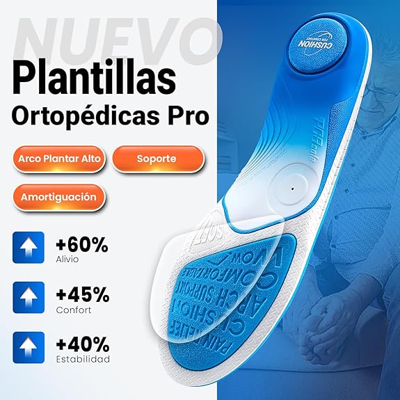 Plantillas ortopédicas para fascitis plantar con soporte de arco para aliviar el dolor de pies